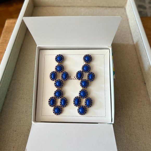 Stella & Dot Sardinia Chandelier earrings, Cobalt blue - Picture 1 of 1